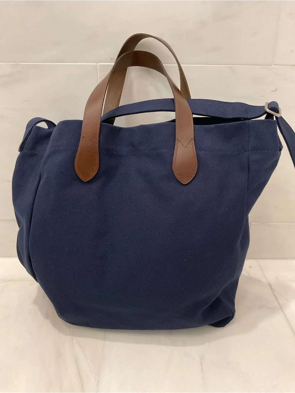 Polo Ralph Lauren Navy Blue HERITAGE BEAR Canvas Embroidered SHOPPER Tote Bag
